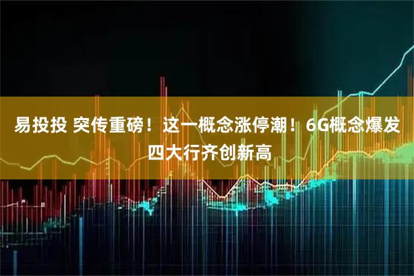 易投投 突传重磅！这一概念涨停潮！6G概念爆发 四大行齐创新高