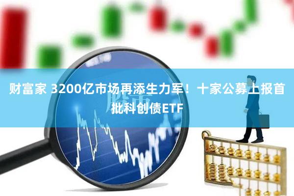 财富家 3200亿市场再添生力军!十家公募上报首批科创债ETF